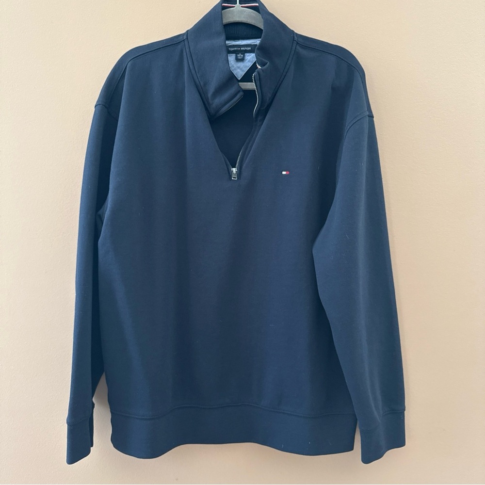 Tommy Hilfiger Men's Dark Blue Zip-Up Sweater